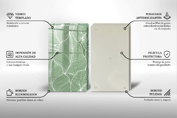 De vidrio templado Hojas lineales