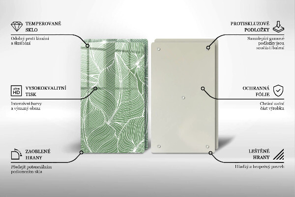 De vidrio templado Hojas lineales