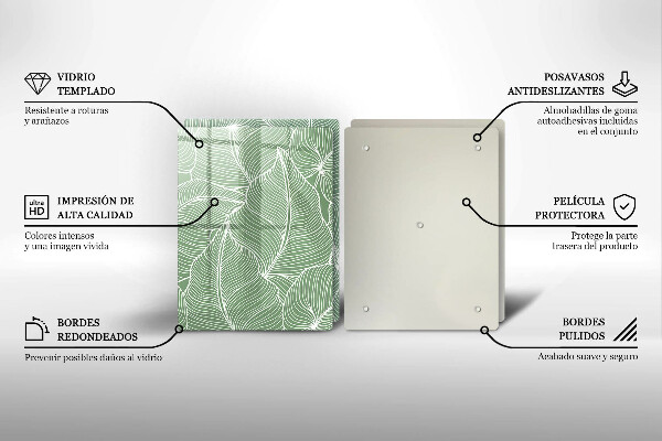 De vidrio templado Hojas lineales