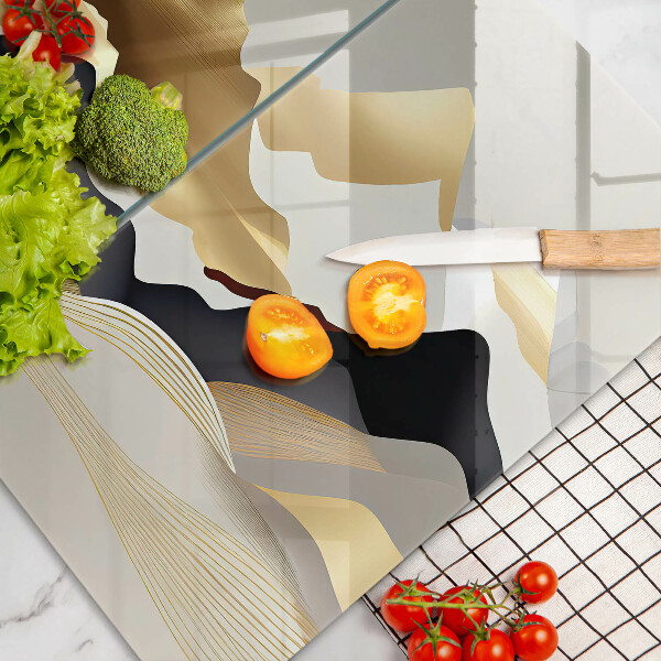 De vidrio templado Montañas doradas abstractas