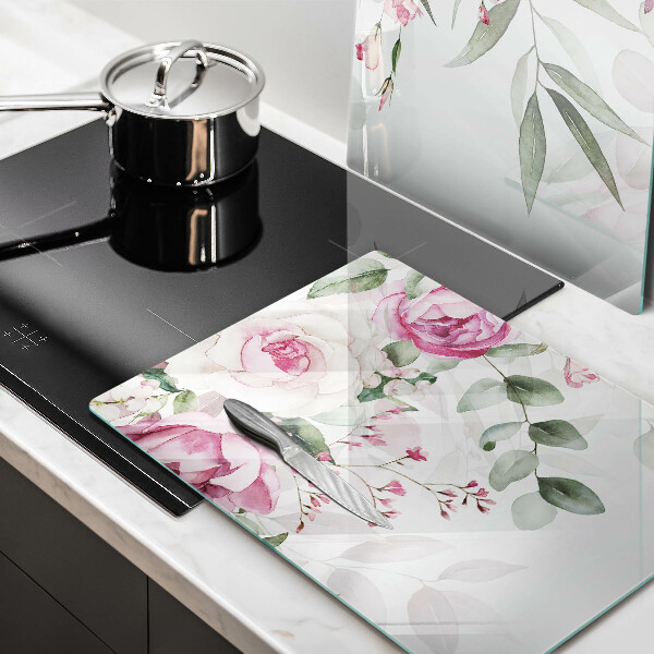 De vidrio templado Rosas acuarelas