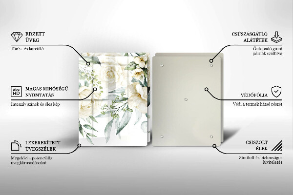 De vidrio templado Flores de acuarela