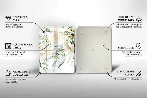 De vidrio templado Flores de acuarela