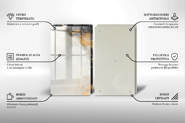 De vidrio templado Abstracción con oro