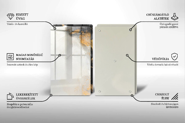 De vidrio templado Abstracción con oro