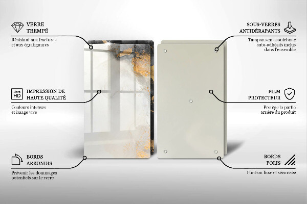 De vidrio templado Abstracción con oro