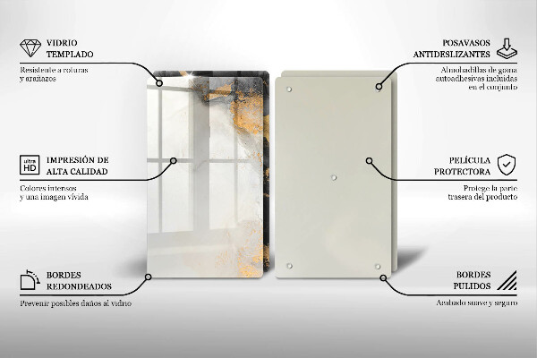 De vidrio templado Abstracción con oro