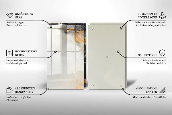 De vidrio templado Abstracción con oro