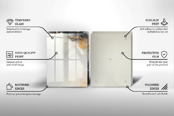 De vidrio templado Abstracción con oro