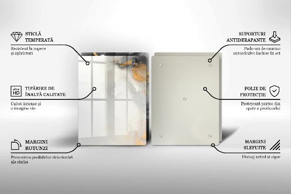 De vidrio templado Abstracción con oro