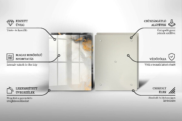 De vidrio templado Abstracción con oro