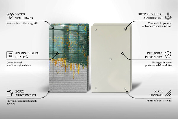 De vidrio templado Abstracción con oro