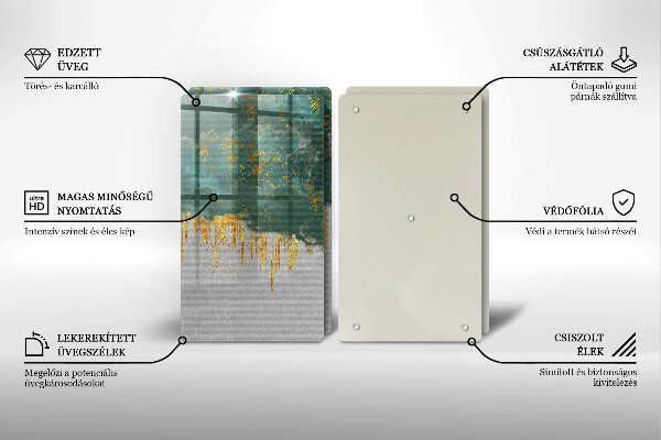 De vidrio templado Abstracción con oro