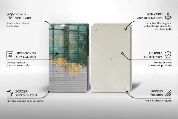 De vidrio templado Abstracción con oro