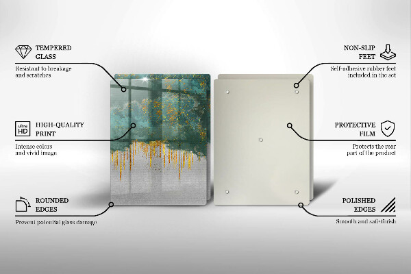 De vidrio templado Abstracción con oro