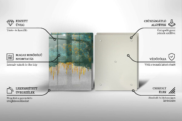 De vidrio templado Abstracción con oro