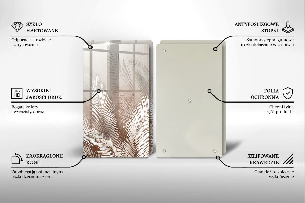 De vidrio templado Hojas de vegetación boho