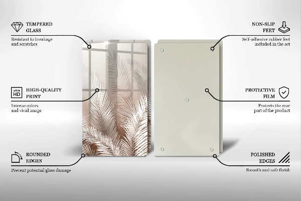 De vidrio templado Hojas de vegetación boho