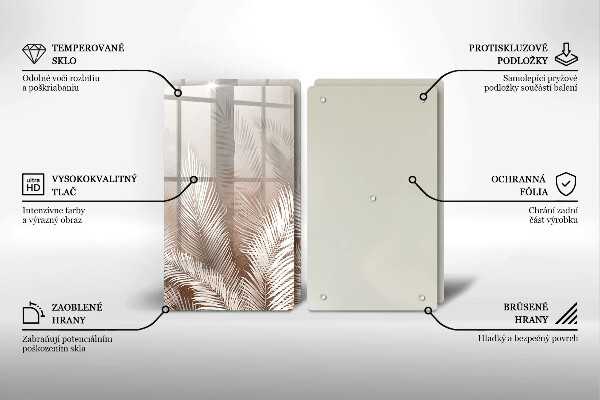 De vidrio templado Hojas de vegetación boho