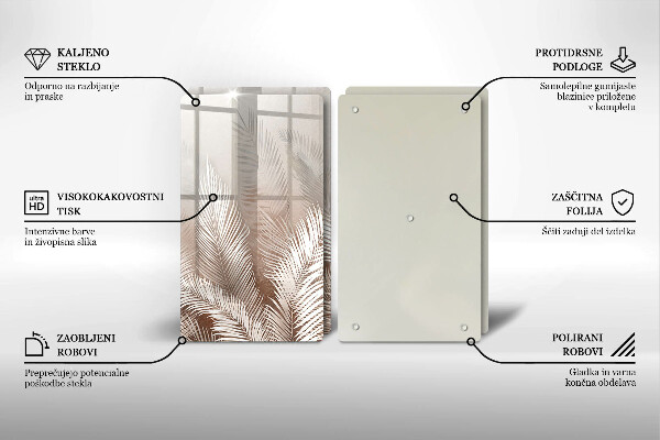 De vidrio templado Hojas de vegetación boho