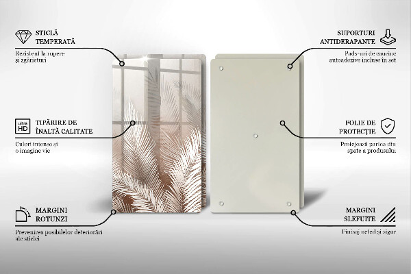 De vidrio templado Hojas de vegetación boho