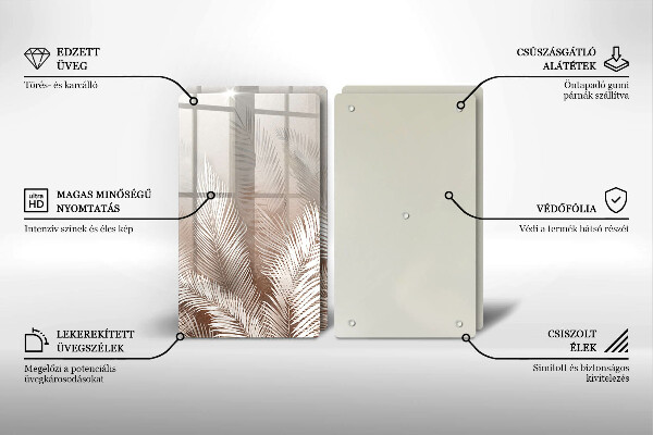 De vidrio templado Hojas de vegetación boho