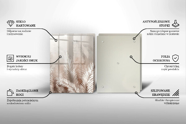 De vidrio templado Hojas de vegetación boho