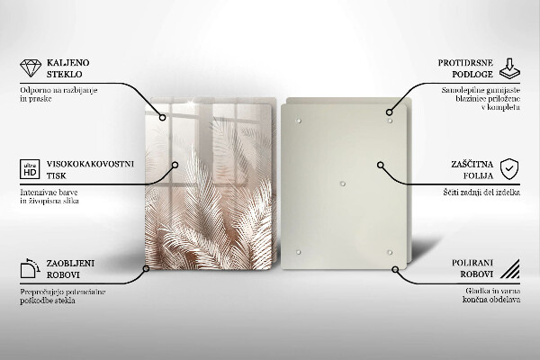 De vidrio templado Hojas de vegetación boho