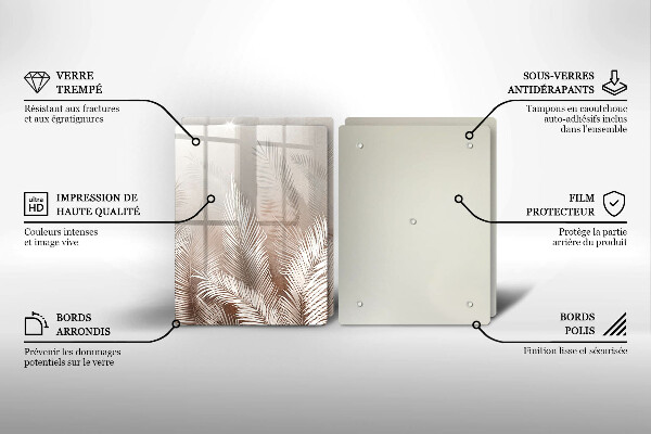 De vidrio templado Hojas de vegetación boho