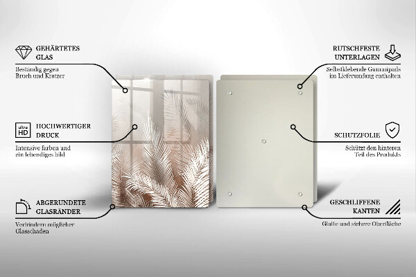 De vidrio templado Hojas de vegetación boho