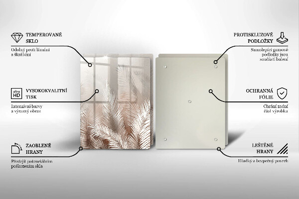 De vidrio templado Hojas de vegetación boho