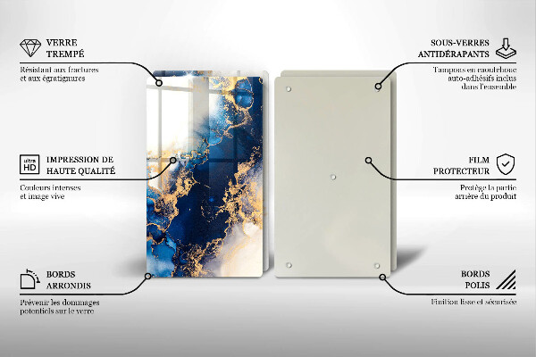 De vidrio templado Abstracción con azul