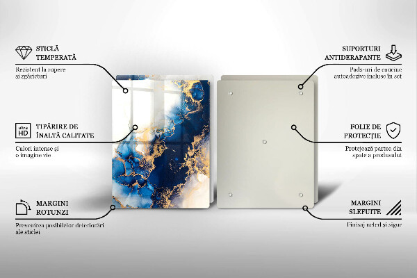 De vidrio templado Abstracción con azul