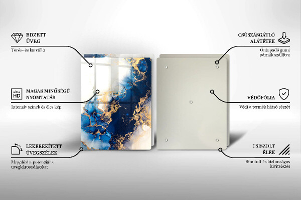 De vidrio templado Abstracción con azul