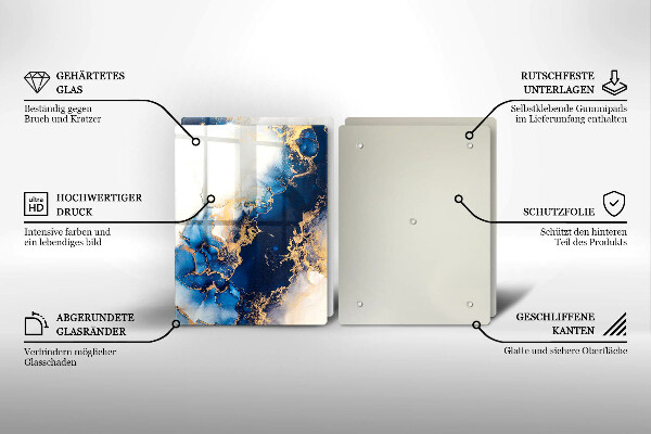 De vidrio templado Abstracción con azul