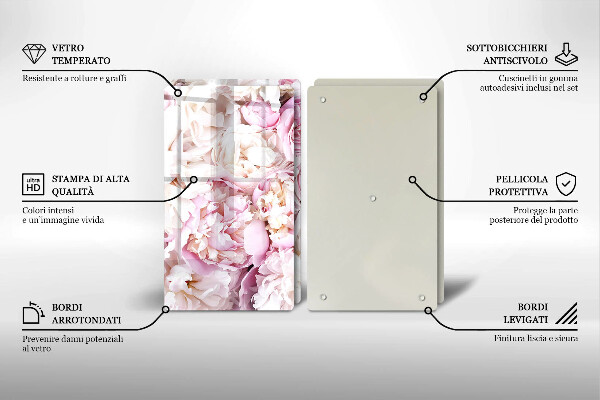 De vidrio templado Ramo de peonías