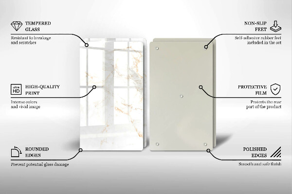 De vidrio templado Piedra de mármol elegante