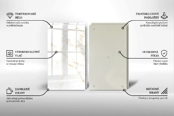 De vidrio templado Piedra de mármol elegante