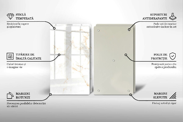 De vidrio templado Piedra de mármol elegante