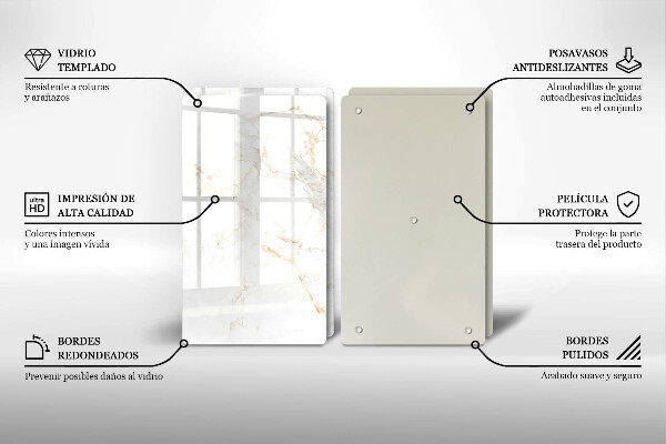 De vidrio templado Piedra de mármol elegante