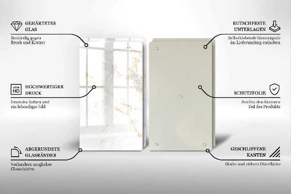 De vidrio templado Piedra de mármol elegante
