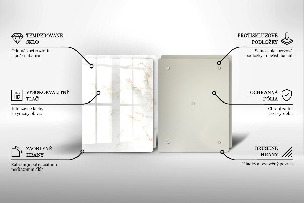 De vidrio templado Piedra de mármol elegante