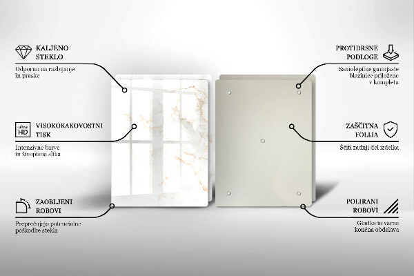 De vidrio templado Piedra de mármol elegante