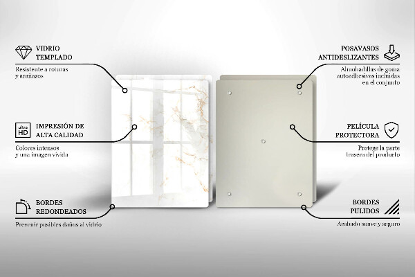 De vidrio templado Piedra de mármol elegante