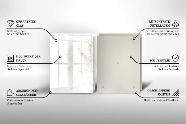 De vidrio templado Piedra de mármol elegante