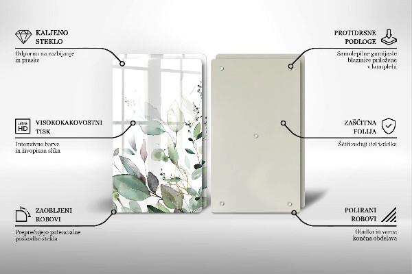 De vidrio templado Plantas de acuarela