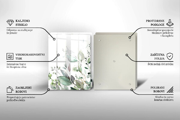 De vidrio templado Plantas de acuarela