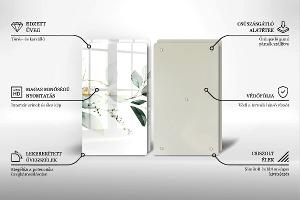 De vidrio templado Hojas de acuarela