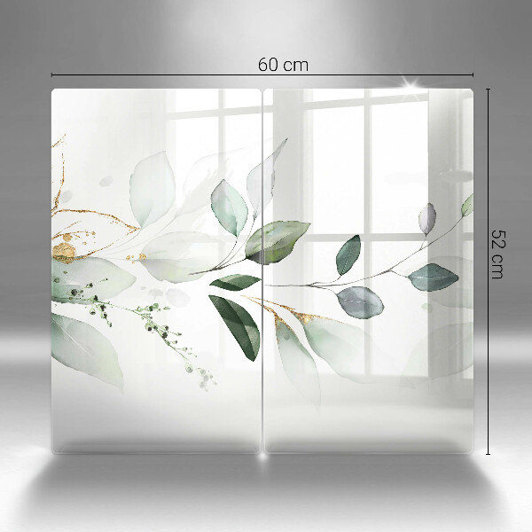 De vidrio templado Hojas de acuarela