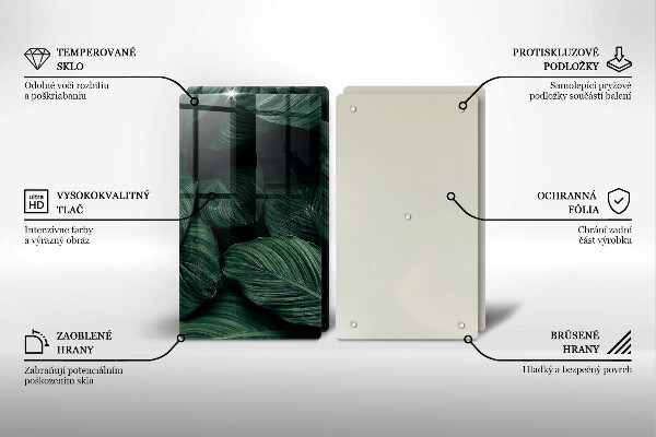 De vidrio templado Hojas oscuras